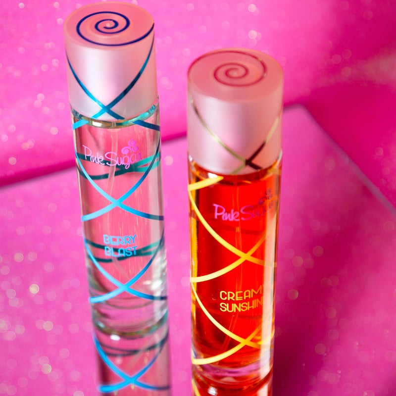 Aquolina Pink Sugar Coffret 3 PC Women's Perfume Gift Set, Includes 1 Fl Oz Berry Blast, and Creamy Sunshine Eau de Toilette, Travel-Friendly - Image 4