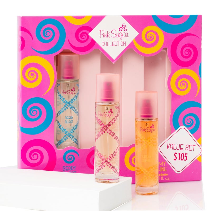 Aquolina Pink Sugar Coffret 3 PC Women's Perfume Gift Set, Includes 1 Fl Oz Berry Blast, and Creamy Sunshine Eau de Toilette, Travel-Friendly - Image 5