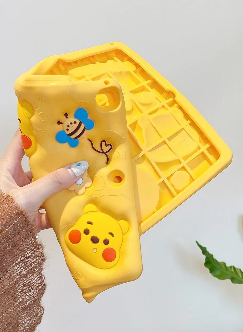 Winnie Winnie the Pooh Soft Silicone Cute Special Astronaut Cosmonaut Pattern Tablet Case with Built-in Rotatable Foldable Kickstand Shockproof Cover Case for iPad Pro 11 Inch 3D Silicone Cartoon Case (2022/2021, 4th/3rd Generation), iPad Pro 11 Inch Cover,iPad Air 5 2022 / iPad Air 4 2020 10.9 Inch Case, Cute, Stand Function, Silicone case Case, Cover, Shock-Absorption - Image 2