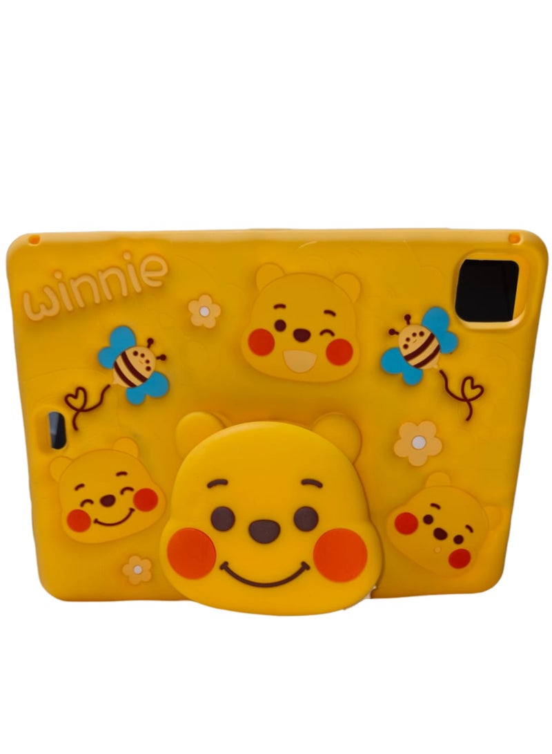 Winnie Winnie the Pooh Soft Silicone Cute Special Astronaut Cosmonaut Pattern Tablet Case with Built-in Rotatable Foldable Kickstand Shockproof Cover Case for iPad Pro 11 Inch 3D Silicone Cartoon Case (2022/2021, 4th/3rd Generation), iPad Pro 11 Inch Cover,iPad Air 5 2022 / iPad Air 4 2020 10.9 Inch Case, Cute, Stand Function, Silicone case Case, Cover, Shock-Absorption - Image 3