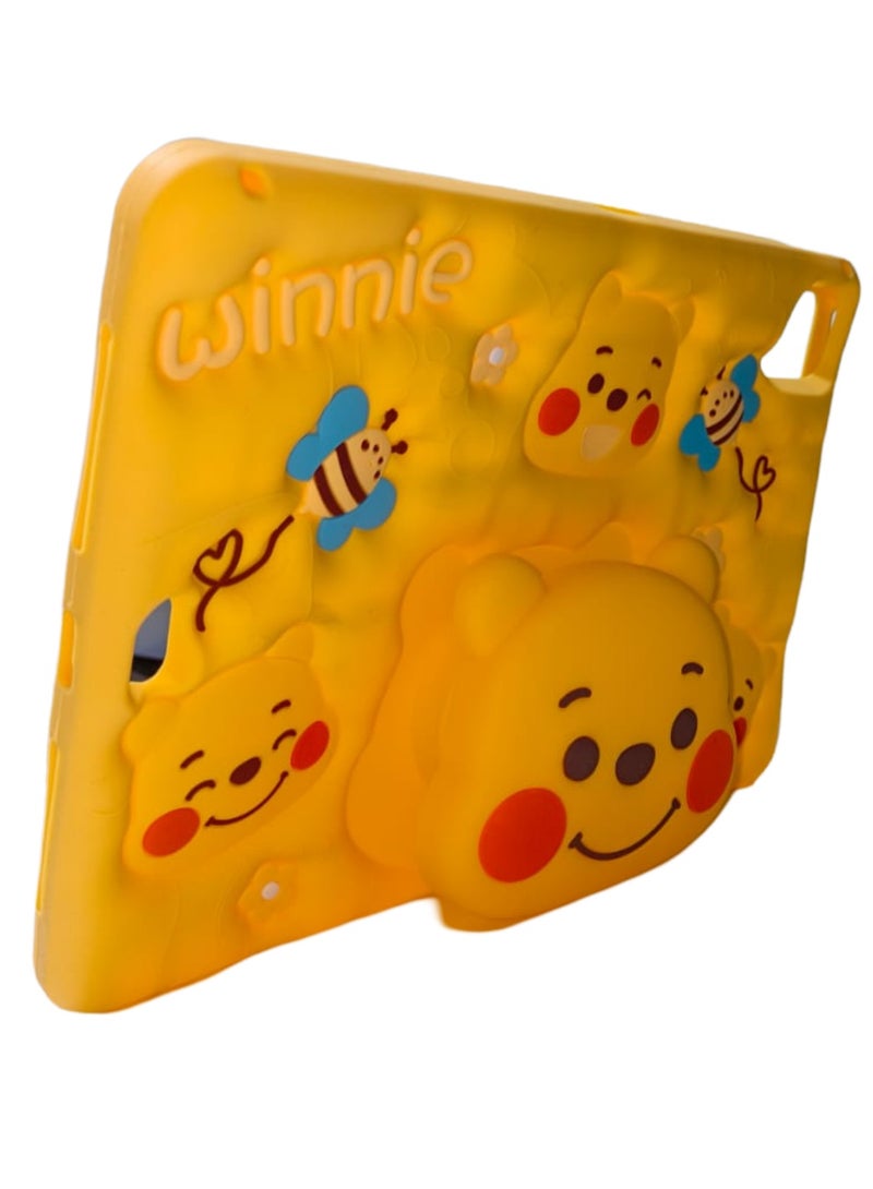 Winnie Winnie the Pooh Soft Silicone Cute Special Astronaut Cosmonaut Pattern Tablet Case with Built-in Rotatable Foldable Kickstand Shockproof Cover Case for iPad Pro 11 Inch 3D Silicone Cartoon Case (2022/2021, 4th/3rd Generation), iPad Pro 11 Inch Cover,iPad Air 5 2022 / iPad Air 4 2020 10.9 Inch Case, Cute, Stand Function, Silicone case Case, Cover, Shock-Absorption - Image 4