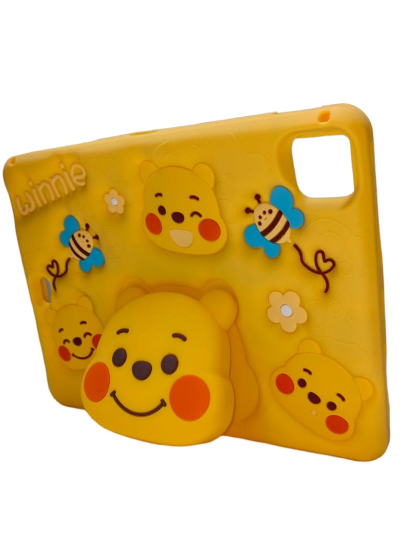 Winnie Winnie the Pooh Soft Silicone Cute Special Astronaut Cosmonaut Pattern Tablet Case with Built-in Rotatable Foldable Kickstand Shockproof Cover Case for iPad Pro 11 Inch 3D Silicone Cartoon Case (2022/2021, 4th/3rd Generation), iPad Pro 11 Inch Cover,iPad Air 5 2022 / iPad Air 4 2020 10.9 Inch Case, Cute, Stand Function, Silicone case Case, Cover, Shock-Absorption - Image 5