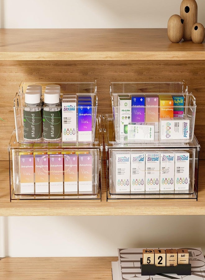 Greenby Refrigerator Organizer Bins with Pull-out Drawer 6 Pack Stackable Clear Fridge Drawer Organizer Fruit Vegetable Storage Containers for Kitchen Pantry Organization (2 Large+4 Medium) - Image 4