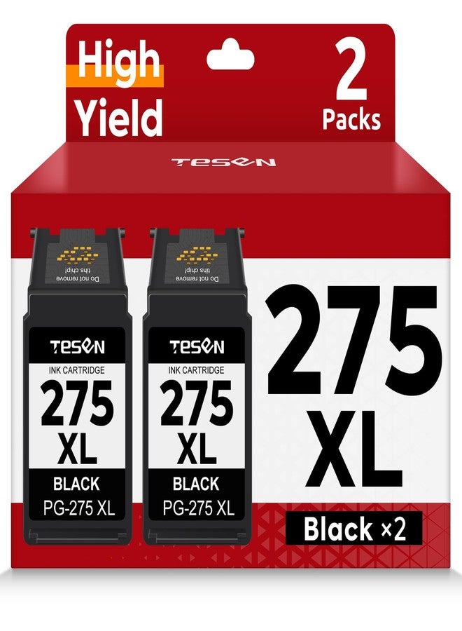 TESEN PG-275XL 275XL Black Ink Cartridges Remanufactured Replacement for Canon 275XL 275 PG-275 PG275 XL Black High Yield for PIXMA TR4720 TS3522 TS3500 TR4700 TR4722 TS3720 Printer Ink Cartridge (2 Black) - Image 1