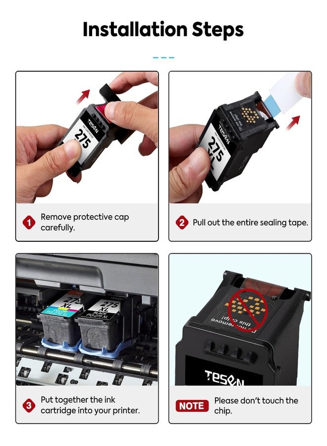 TESEN PG-275XL 275XL Black Ink Cartridges Remanufactured Replacement for Canon 275XL 275 PG-275 PG275 XL Black High Yield for PIXMA TR4720 TS3522 TS3500 TR4700 TR4722 TS3720 Printer Ink Cartridge (2 Black) - Image 4