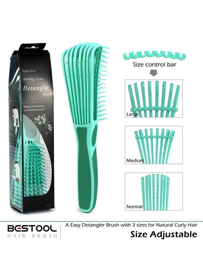 BESTOOL Detangling Brush for Black Natural Hair, Detangler Brush for Curly Hair Afro 3/4abc Texture, Faster n Easier Detangle Wet or Dry Hair with No Pain (Green) - Image 3