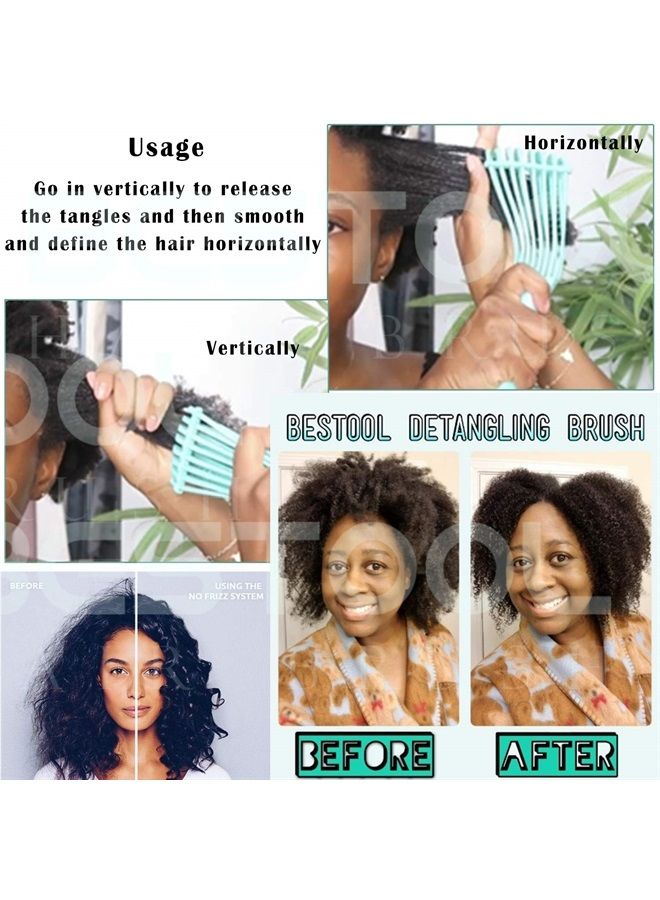 BESTOOL Detangling Brush for Black Natural Hair, Detangler Brush for Curly Hair Afro 3/4abc Texture, Faster n Easier Detangle Wet or Dry Hair with No Pain (Green) - Image 5