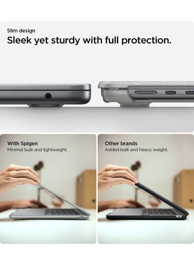 Spigen Urban Fit for MacBook Air 15 inch Case M5/M4/M3/M2 2026-2023 Scratch Resistant Premium Knit Fabric Hard Shell Cover A3448 A3241 A3114 A2941 - Heather Gray - Image 4