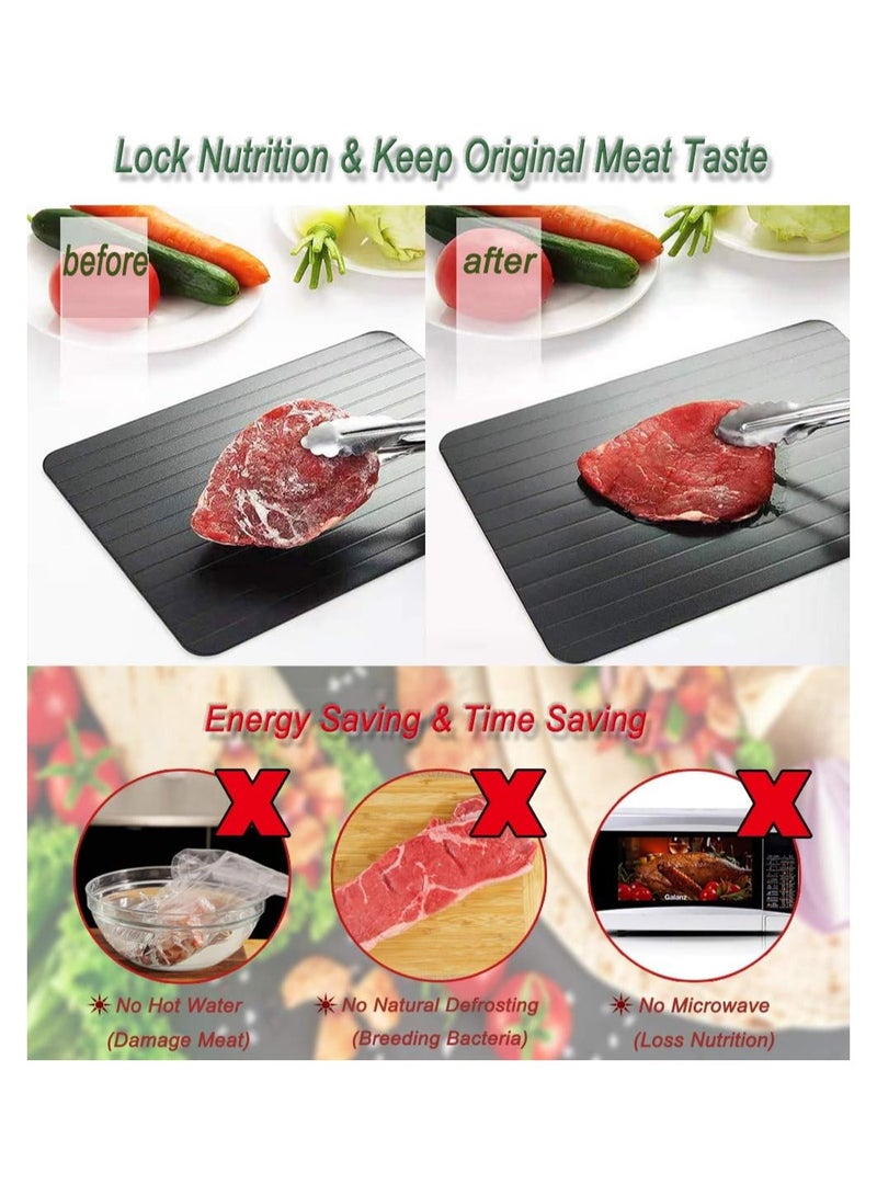 SOLARAE Defrosting Tray for Frozen Meat, Rapid Thawing Tray, Natural Thawing Without Microwave or Hot Water, Maintain Nutrients and Taste, Meat Defrosting Board Realizes Fast and Safe Thawing, 14" x 8" - Image 2