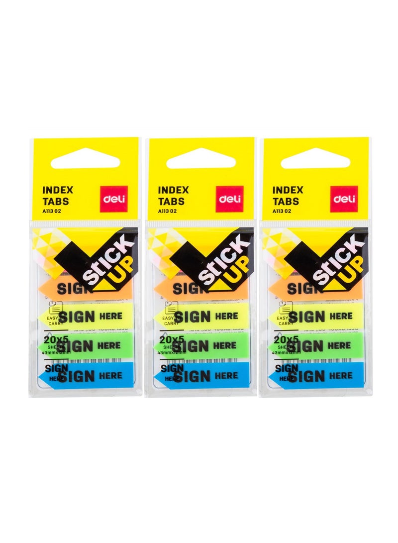 Deli 300-Piece Sign Here Index Tabs Multicolour - Image 1