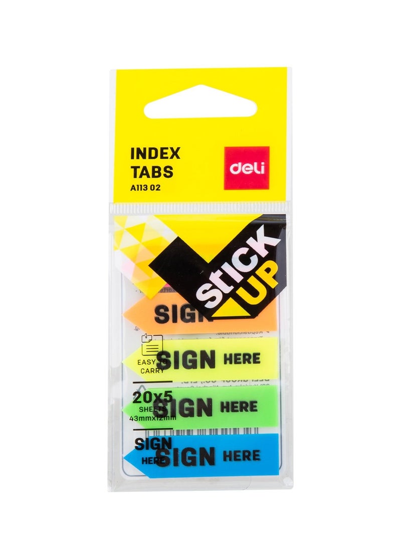 Deli 300-Piece Sign Here Index Tabs Multicolour - Image 3