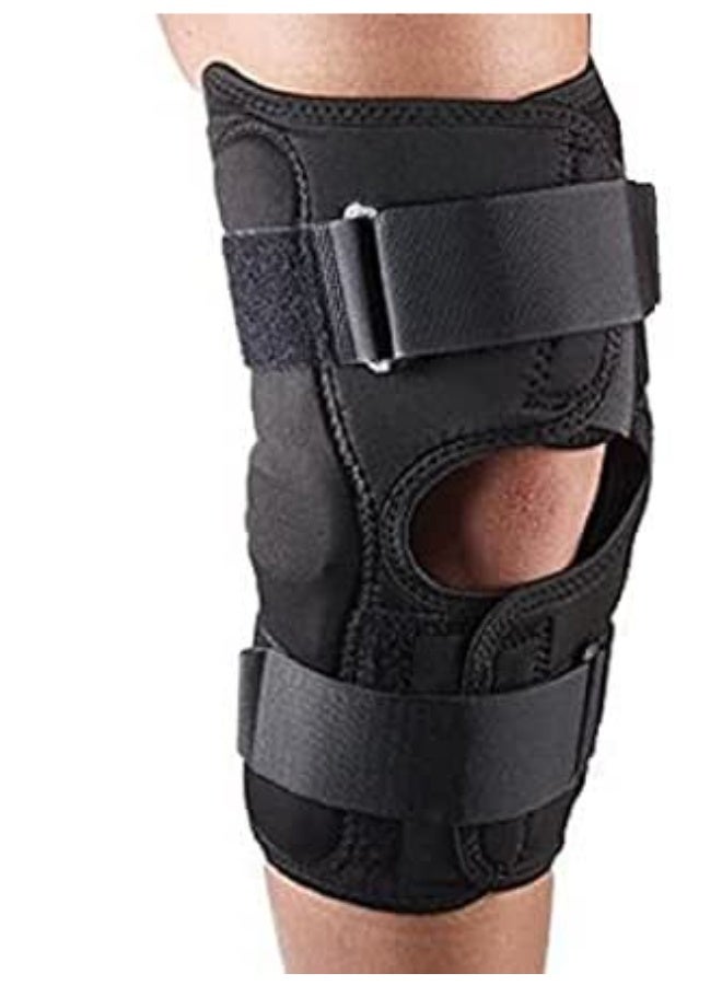 دعامة ركبة مفصلية Corflex CoolTex – تصميم لفّ أمامي مع دعم مفصل وفتحة خلفية للراحة (مقاس L) - Image 1