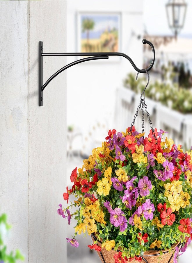 saffruff Outdoor Plant Hanging Hooks for Wall: 11 Inch Black Metal Bracket for Hanging Baskets, Bird Feeders, Wind Chimes, Flower Baskets, Yoga Mat, Lanterns. 1 Pack - Image 2