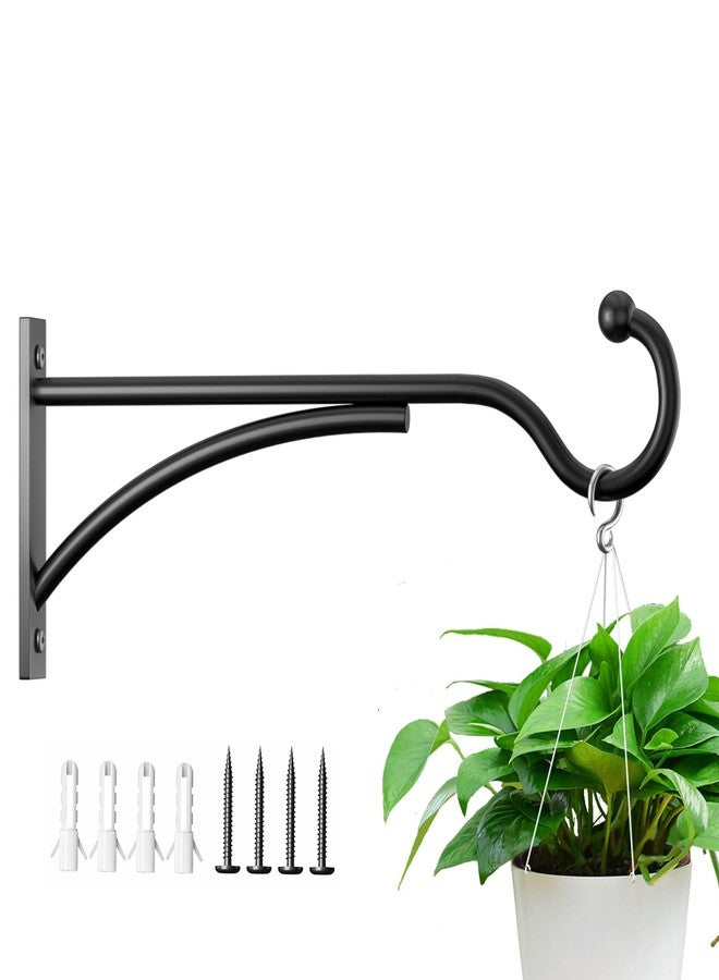 saffruff Outdoor Plant Hanging Hooks for Wall: 11 Inch Black Metal Bracket for Hanging Baskets, Bird Feeders, Wind Chimes, Flower Baskets, Yoga Mat, Lanterns. 1 Pack - Image 1
