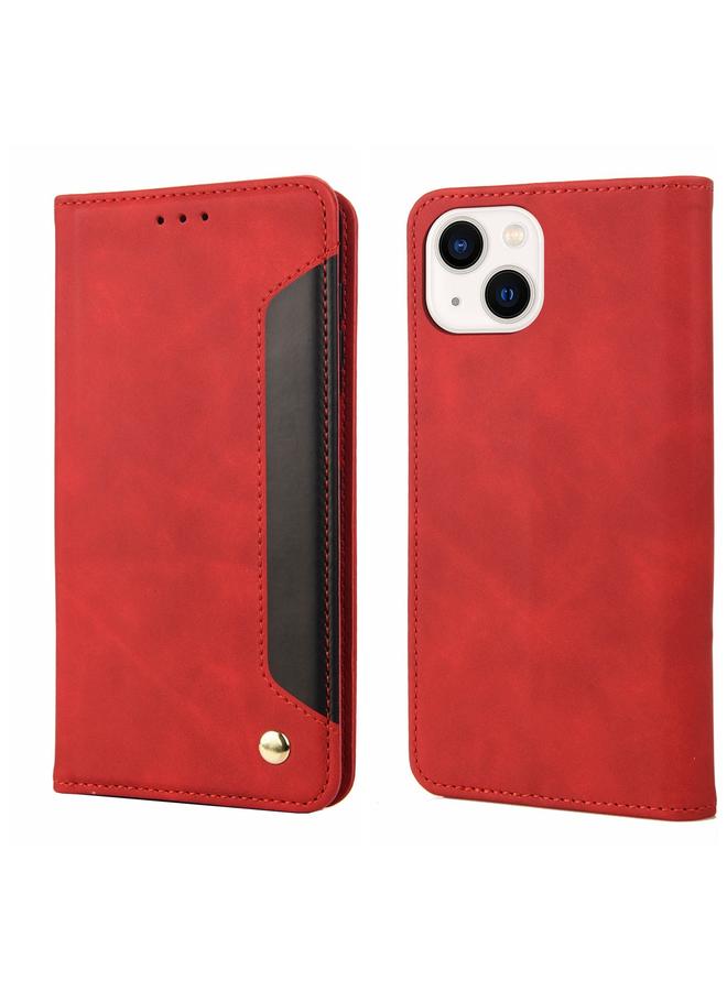 S-TOP Case For iPhone 14 Plus Skin Feel Splicing Leather Phone Case - Image 1