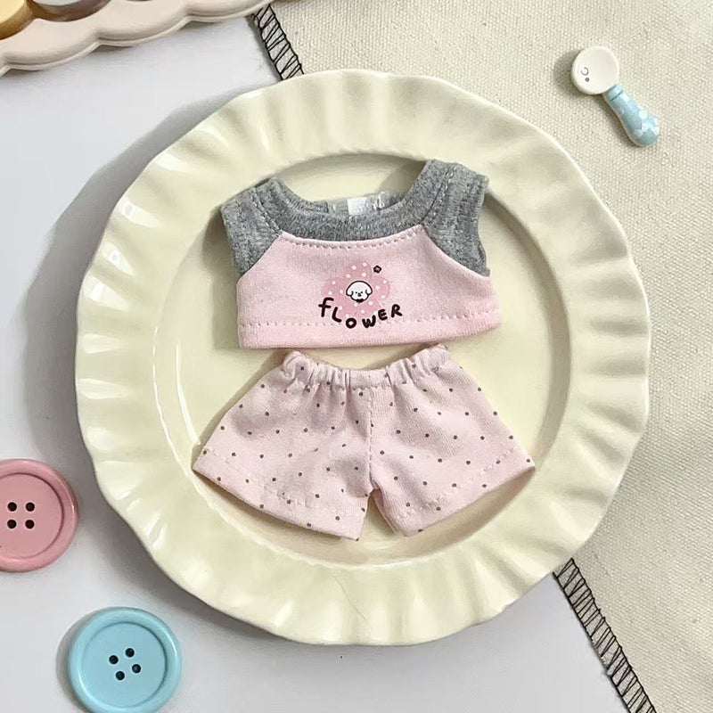 10cm Cotton Doll Sportswear Set, Cute Casual Two-Piece Doll Outfit - Image 1