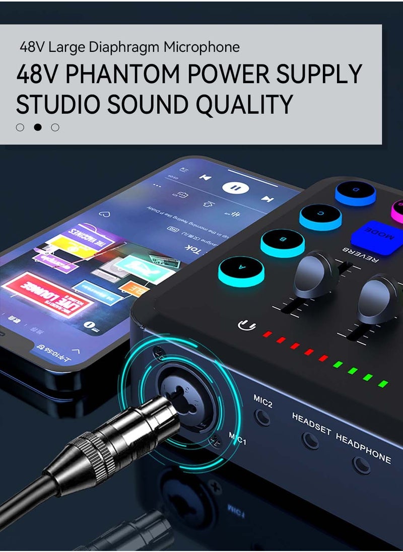 F11 Sound Card Podcast Equipment,DJ Mixer,Professional Audio Mixer,Suitable for Live Broadcast/Gaming/Youtube/PC/Karaoke (Black) - pzsku/Z0361FC2BCF305AC3E065Z/45/_/1724897756/14ffec88-72a3-4e56-8704-7e6d8eb9f367