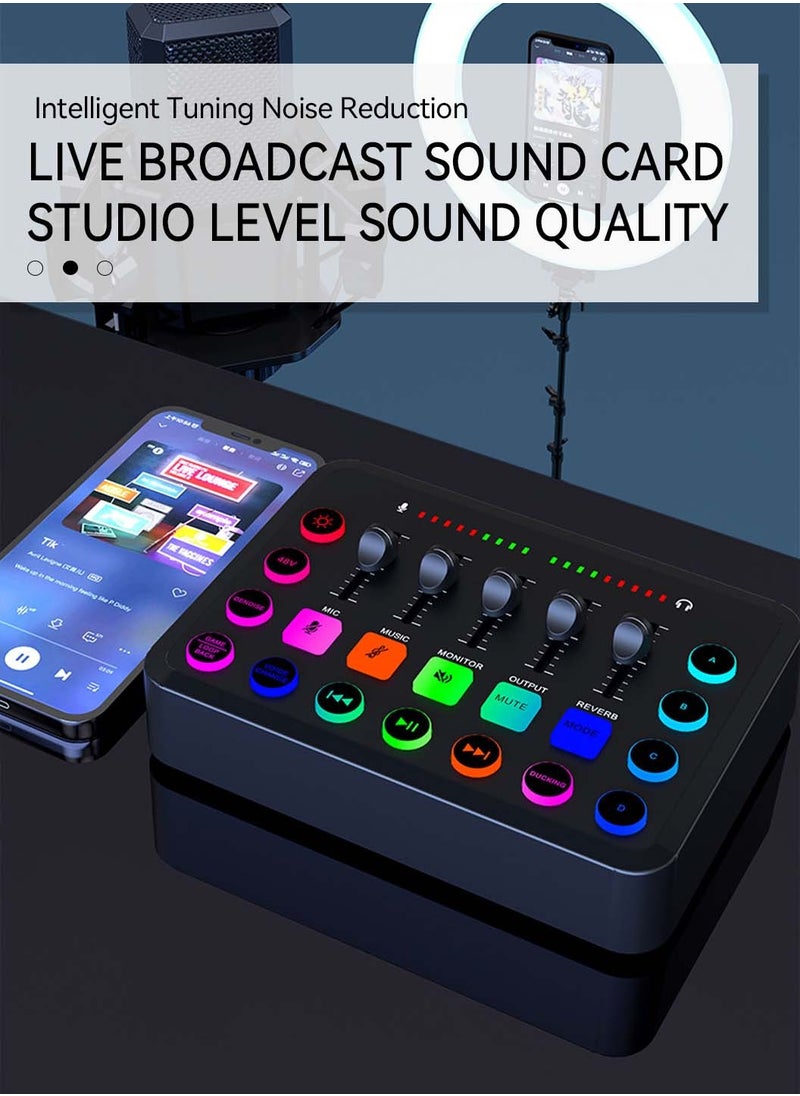 F11 Sound Card Podcast Equipment,DJ Mixer,Professional Audio Mixer,Suitable for Live Broadcast/Gaming/Youtube/PC/Karaoke (Black) - pzsku/Z0361FC2BCF305AC3E065Z/45/_/1724897765/d34428c9-728c-47e7-94f1-2d7f57159ce0