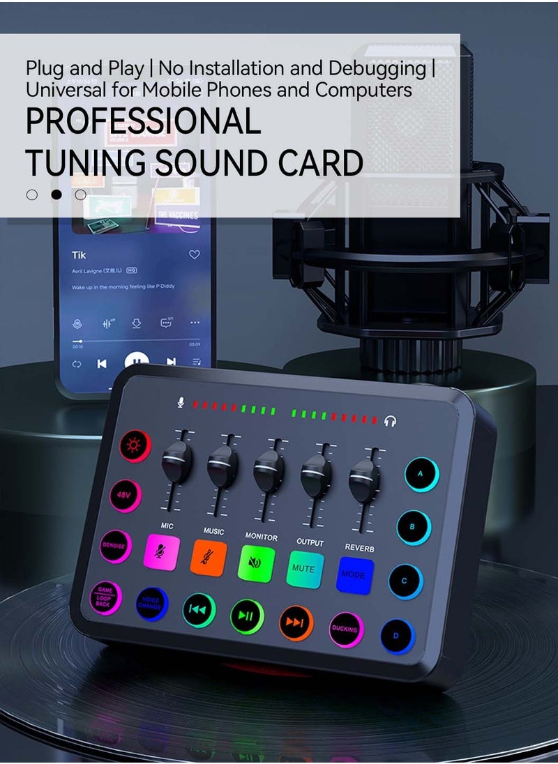 F11 Sound Card Podcast Equipment,DJ Mixer,Professional Audio Mixer,Suitable for Live Broadcast/Gaming/Youtube/PC/Karaoke (Black) - pzsku/Z0361FC2BCF305AC3E065Z/45/_/1724897786/0f1ec52f-573e-42f1-af3b-d5c7c1c7c00b