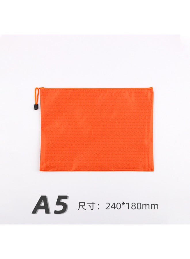 Zipper File Bag A4 Portable Oxford Cloth Waterproof Material Bag Printable  Office Color Thickened Storage Bag