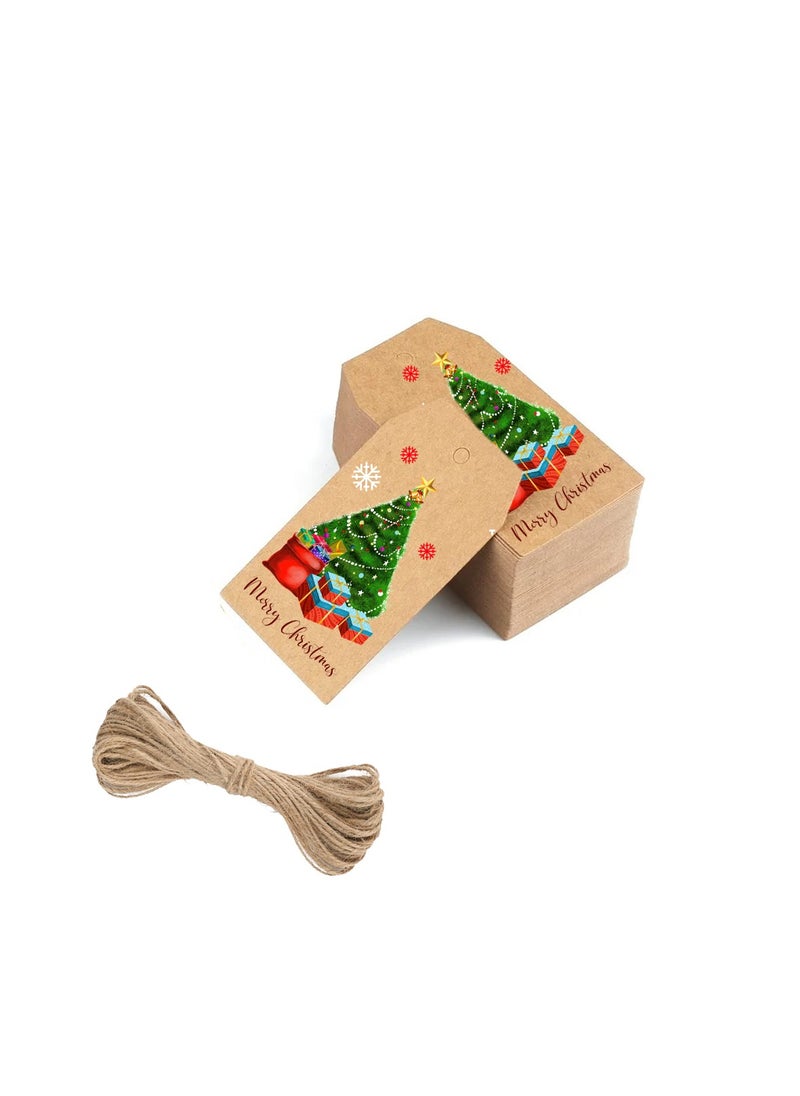 PRINTSHOP4ME Christmas Gift Tags With String–Festive Holiday Paper Tags For Wrapping Gifts,Decor,Party Favors–Eco-Friendly Brown Kraft Paper Tags  - Image 3