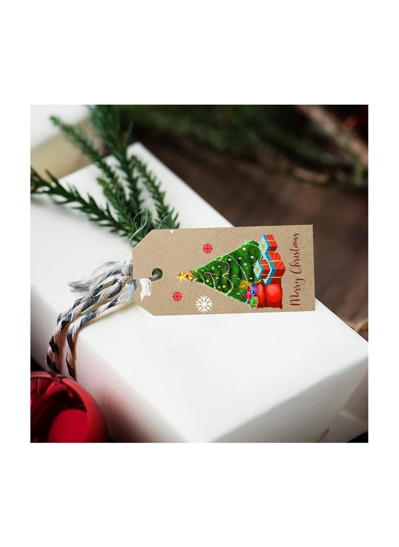 PRINTSHOP4ME Christmas Gift Tags With String–Festive Holiday Paper Tags For Wrapping Gifts,Decor,Party Favors–Eco-Friendly Brown Kraft Paper Tags  - Image 5