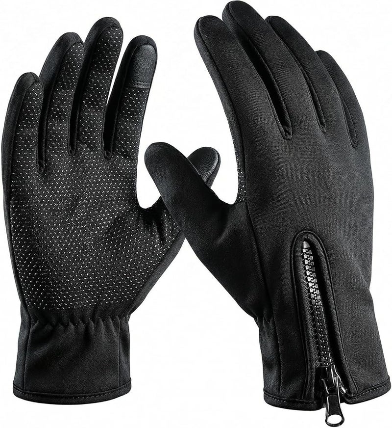 HYX Unisex Thermal Winter Gloves - Windproof & Water-Resistant Touchscreen Sports Gloves for Running, Cycling & Hiking - Anti-Slip Silicone Grip - Premium Fleece Lined Black Performance Gloves - Image 1