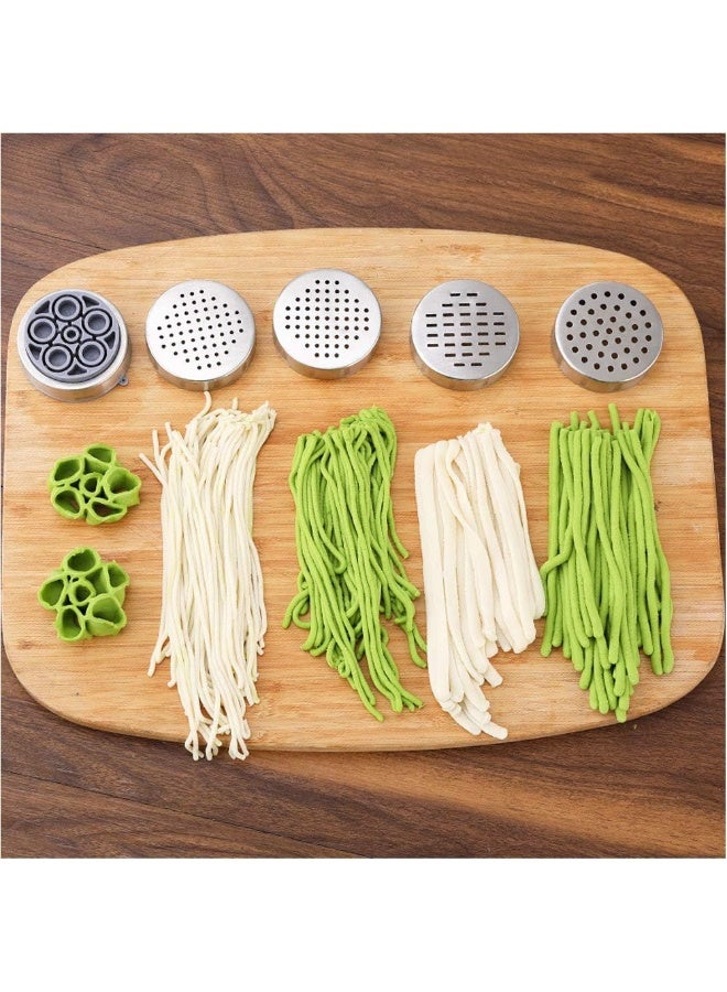 Xian Stainless Steel Manual Noodle Maker with 5 Molds for Making Noodles and Fettuccine in Various Shapes and Thicknesses - Image 3
