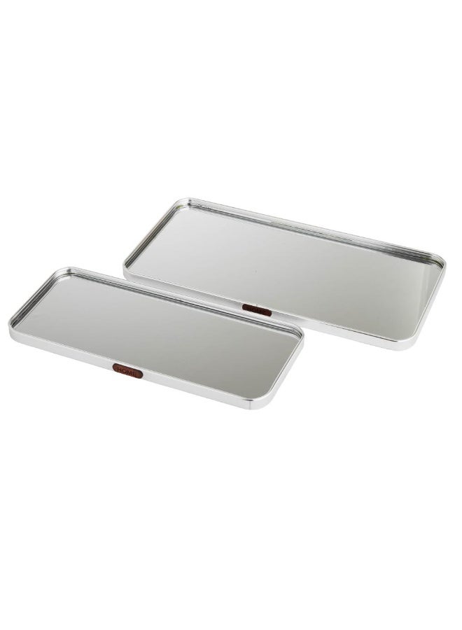 Host 2-piece rectangular steel serving tray set with mirror - Image 3