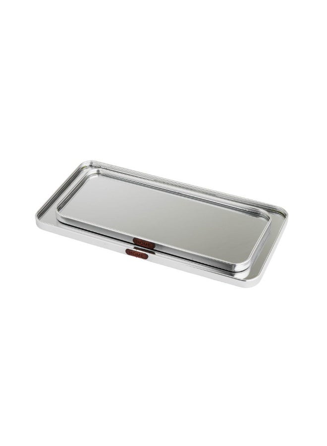 Host 2-piece rectangular steel serving tray set with mirror - Image 2