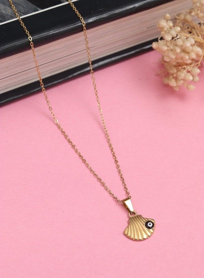 بريمسونس قلادة بريمسونز® على شكل صدفة عين الشر | مجوهرات أنيقة وواقية للنساء والفتيات - ذهبي - Image 4