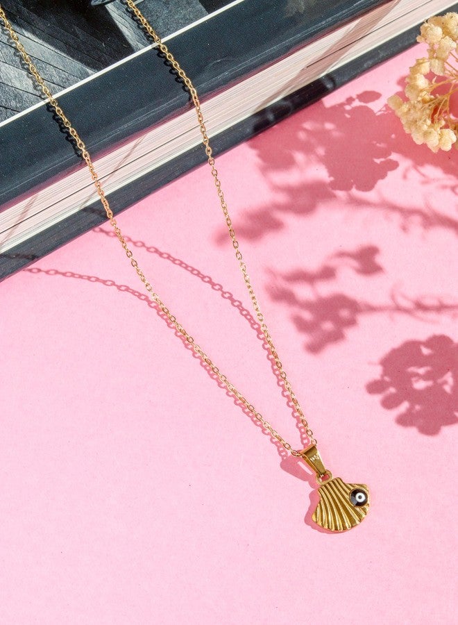بريمسونس قلادة بريمسونز® على شكل صدفة عين الشر | مجوهرات أنيقة وواقية للنساء والفتيات - ذهبي - Image 2