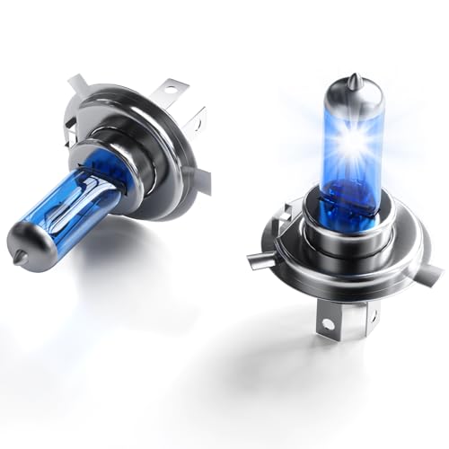 TURONEXIA 9003 H4 Headlight Bulbs Halogen Headlight Bulbs 12V 6055W 5000K Bright White Light Bulbs Low Beam and High Beam Car Headlights Automotive Headlight Bulbs for Cars Pack of 2 - Image 1
