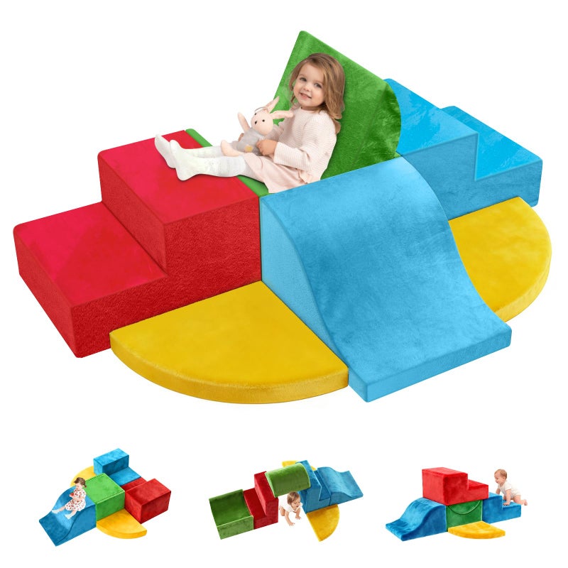 JWPEHOE 7Piece Toddler Climbing Toys Indoor Foam Climbing Blocks Soft Play Structures Climbing Toys for 1 Year Old MultiColor Combinations Climbing Blocks Indoor for Toddler13 Infant Baby - Image 3