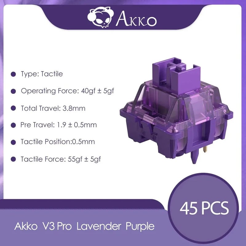 أكو لوحة مفاتيح Akko V3 Pro Switch Set 45 Pcs Tactile and Linear Switches for Cherry MX Mechanical Keyboard - Image 5