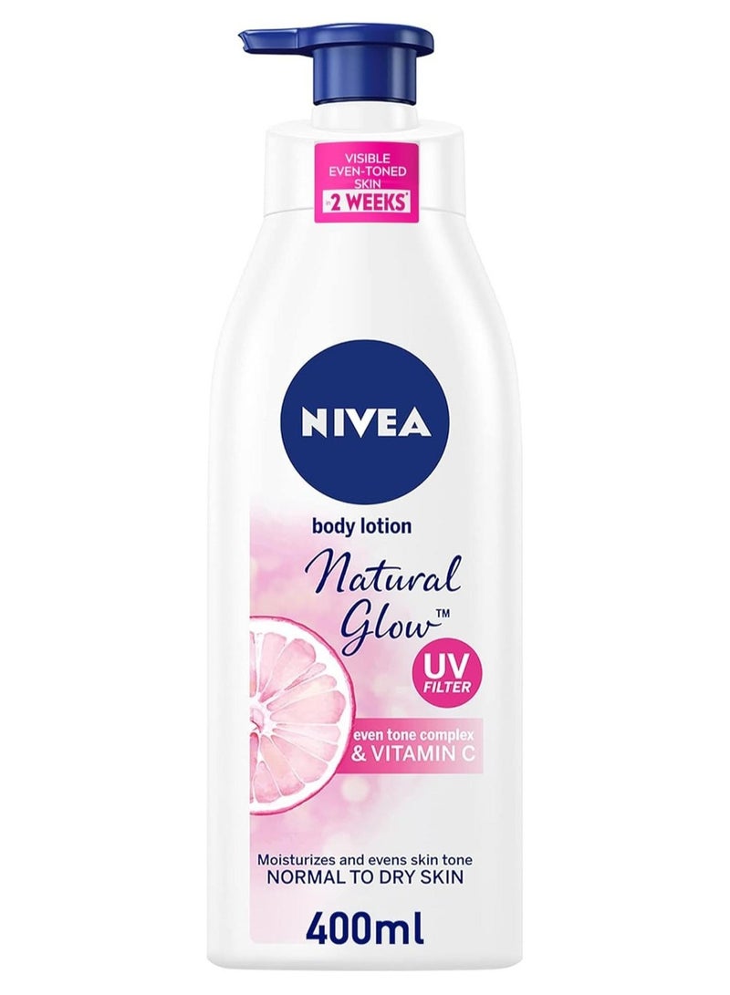 Nivea Body Lotion Natural Glow Even Tone Complex & Vitamin C All Skin Types 400ml - Image 1
