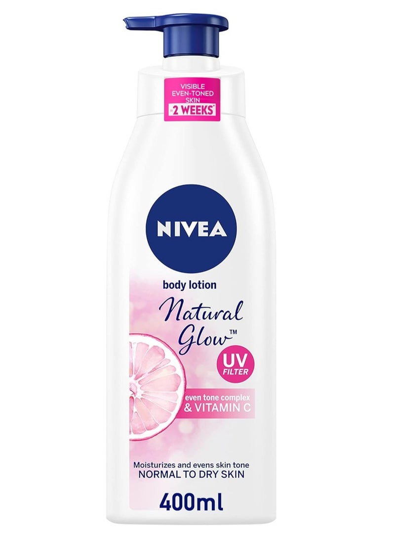 Nivea - NIVEA Body Lotion Even Tone Natural Glow Complex & Vitamin C All Skin Types 400ml - Image 1