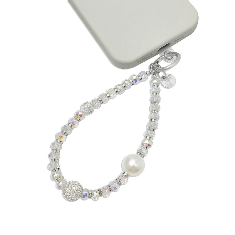 cioatu Cute Phone Wrist Strap Chic Beaded Cellphone Lanyard with Tether Tab Phone Charm Grip Strap for PhoneBag Purses Keys (Glitter Colorful) - Image 1