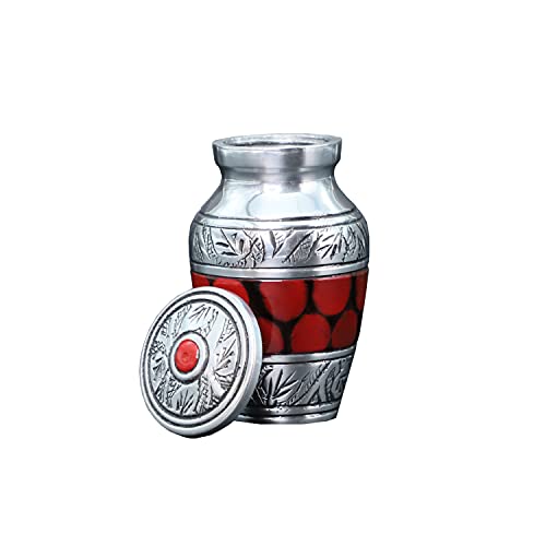 hlc Lovely Small Keepsake Urn Qnty 1 - Keepsake Urn for Human Ashes with 1 Velvet Box Bag-Mini Keepsake Urn -Red Brass Mini Memorial Affordable Keepsake Urn (3 cu.in) - Image 4