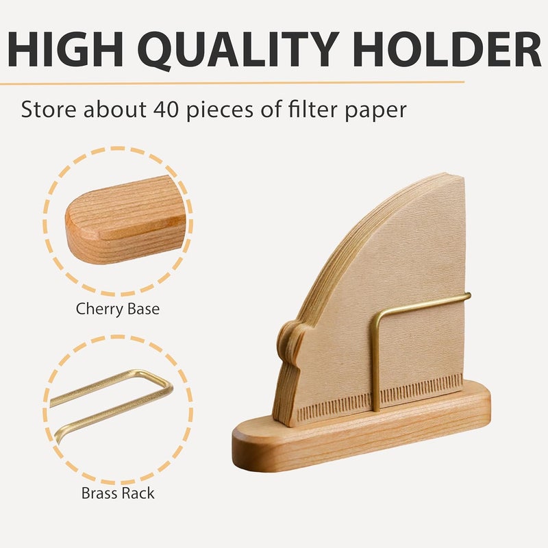VANDROOP Coffee Filter Holder, Cone Coffee Filter Holder Storage, Coffee Filter Stand for Coffee Filters Size #01 and #02 (Cherry) - Image 2