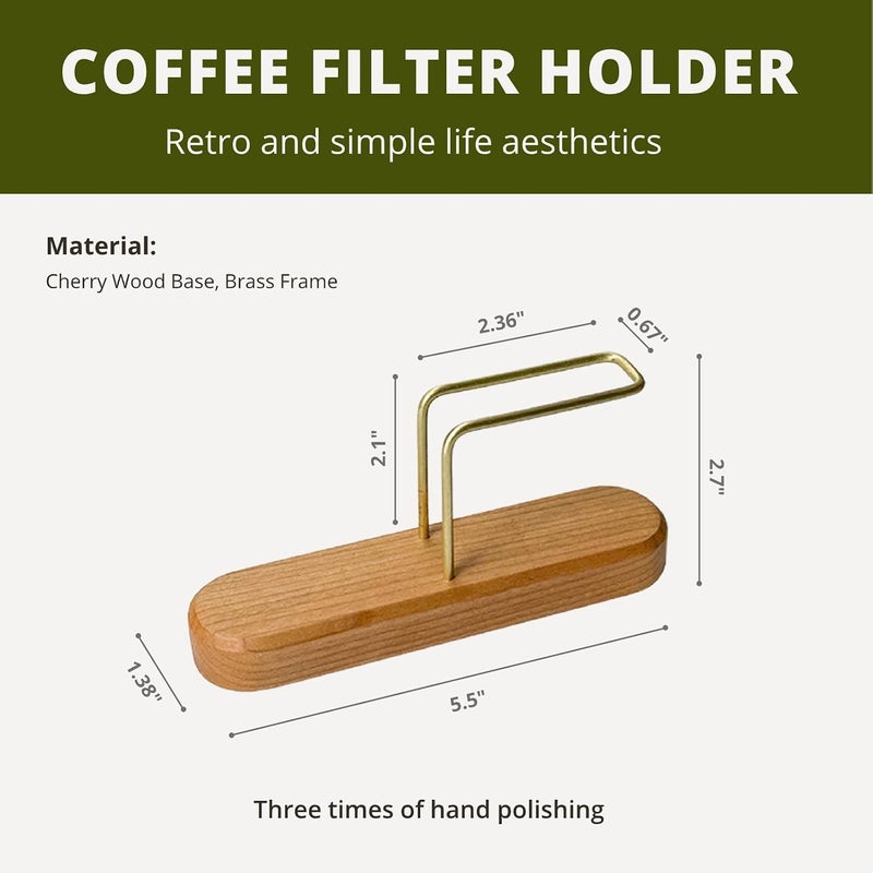 VANDROOP Coffee Filter Holder, Cone Coffee Filter Holder Storage, Coffee Filter Stand for Coffee Filters Size #01 and #02 (Cherry) - Image 3