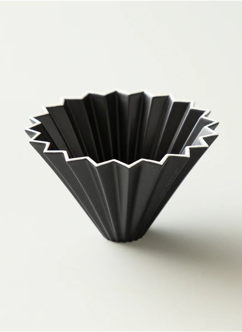 Origami - Ceramic Dripper M with Plastic Holder - Pour Over Coffee Maker - Compatible with VCF-02 and Wave 185 filters - Color Black - Image 1