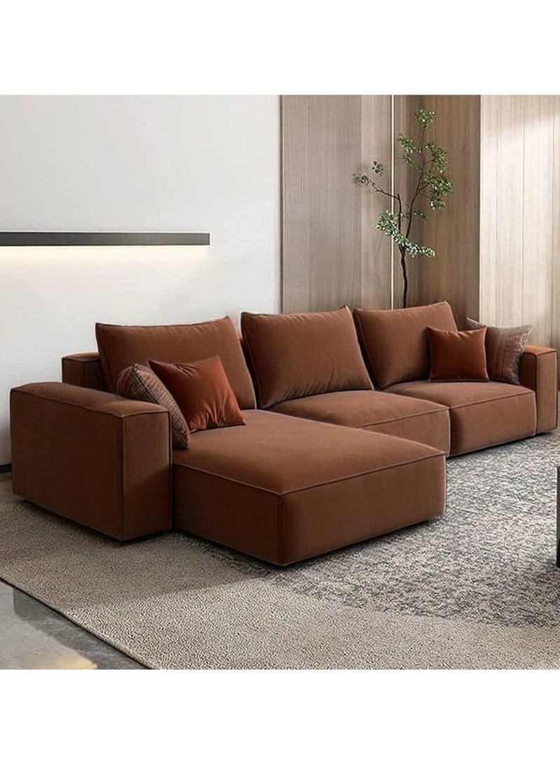 Karnak Sectional Sofa With Cushions L-Shaped Comfortable Living Room Sofa Color (Brown) - Image 1