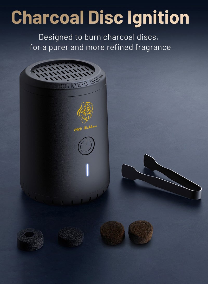 Oud Bukhoor 2025 New Portable Electric Incense Burner – Rechargeable, with Ceramic Chamber, for Use with Incense Charcoal - Image 1
