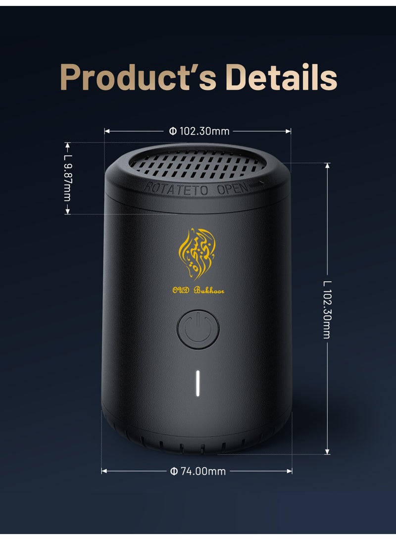 Oud Bukhoor 2025 New Portable Electric Incense Burner – Rechargeable, with Ceramic Chamber, for Use with Incense Charcoal - Image 5