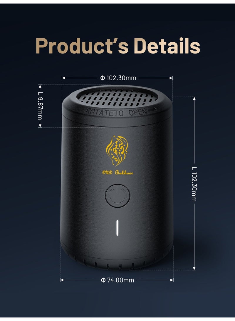 Oud Bukhoor 2025 New Portable Electric Incense Burner – Rechargeable, with Ceramic Chamber, for Use with Incense Charcoal - Image 5