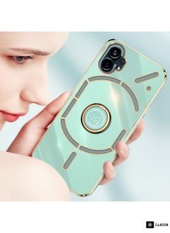 Xinli For Nothing Phone 1 XINLI Straight Edge 6D Electroplate TPU Phone Case with Ring Holder(Black)  - Image 5