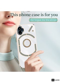 Xinli For Nothing Phone 1 XINLI Straight Edge 6D Electroplate TPU Phone Case with Ring Holder(Black)  - Image 3