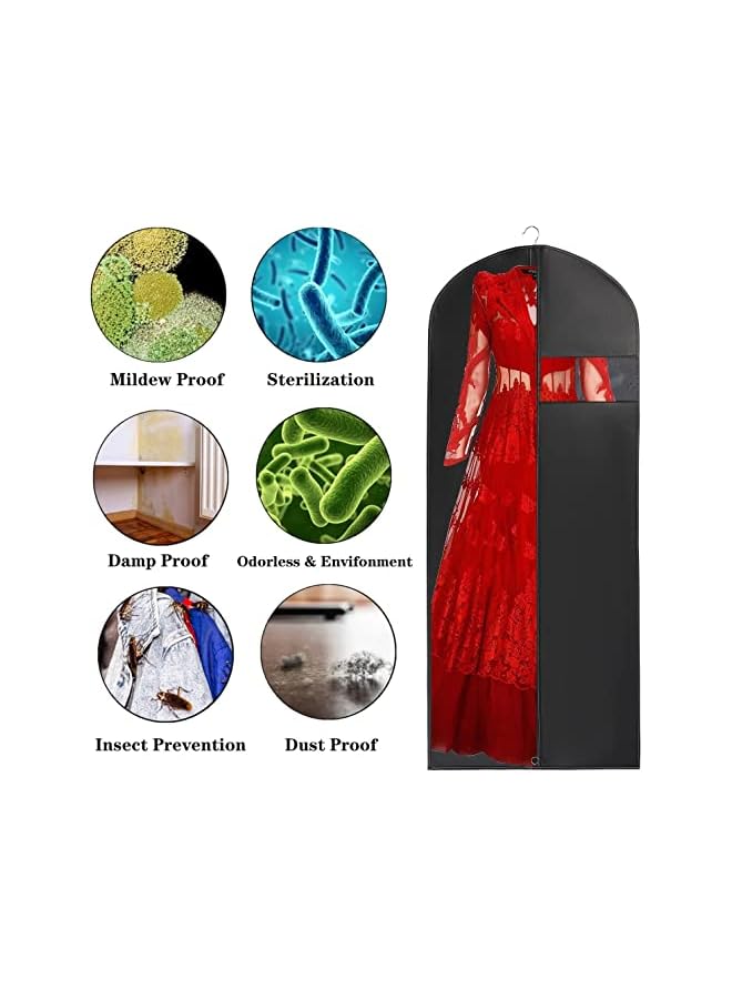 Zaboon حقيبة ملابس لتخزين خزانة الملابس، مجموعة من 3 قطع 165*60 سم، غطاء بدلة معلق للرجال والنساء، غطاء حماية ملابس لتخزين خزانة الملابس للفساتين الطويلة 60*165 سم - Image 3