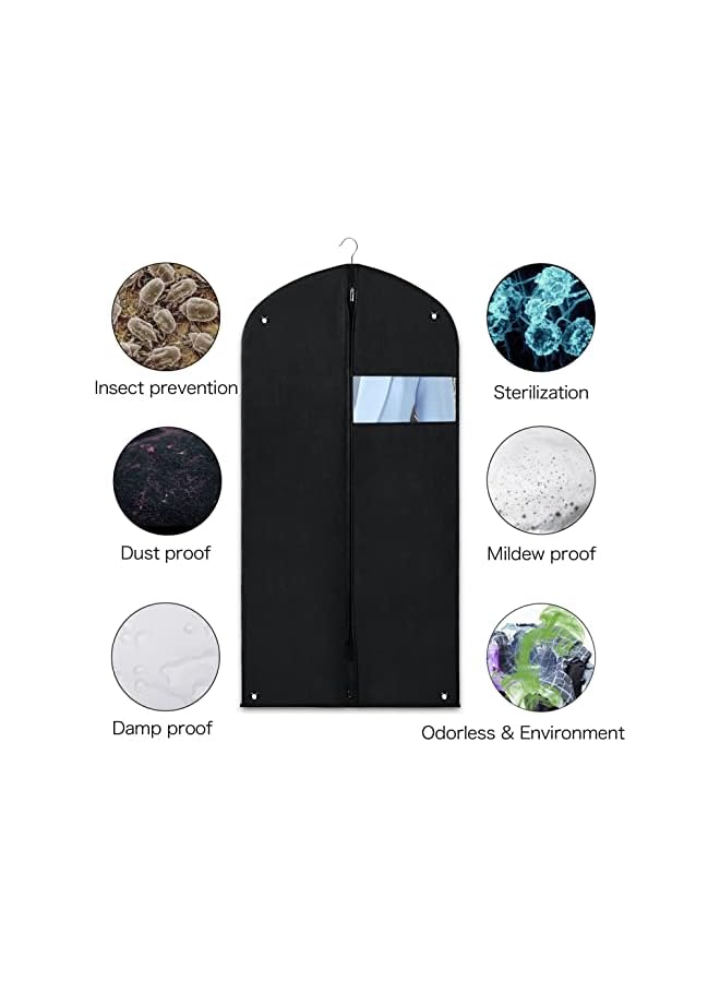Zaboon حقيبة ملابس لتخزين خزانة الملابس، مجموعة من 3 قطع 165*60 سم، غطاء بدلة معلق للرجال والنساء، غطاء حماية ملابس لتخزين خزانة الملابس للفساتين الطويلة 60*165 سم - Image 4